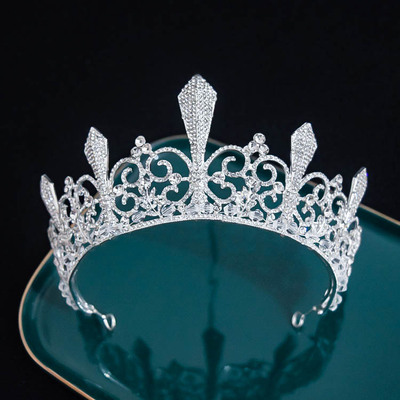 欧式新款公主新娘皇冠头饰新款水钻超闪王冠结婚公主儿童婚纱发饰