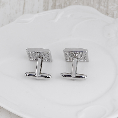 Wish亚马逊欧美简约创意 几何三角镶钻对半滴油 学生百搭袖扣配饰