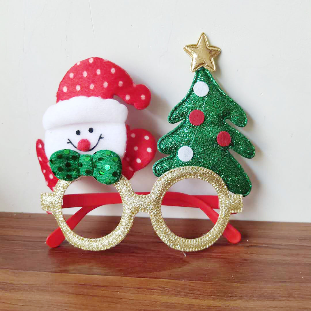 雪人圣诞树眼镜