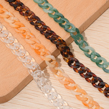 外貿時尚歐美亞克力樹脂眼鏡鏈u形飾品配件塑料鏈條兒童彩色項鏈