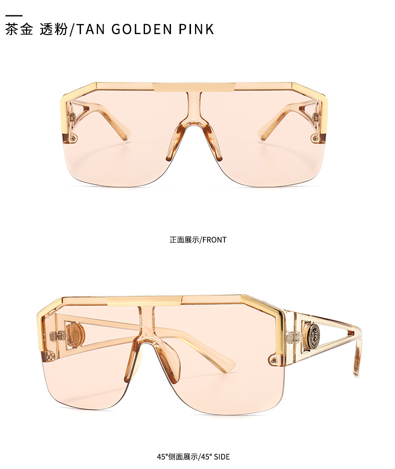 Brillenglas One Piece Retro Modern Glamour Geschlossener Spiegel Trend Sonnenbrille display picture 3