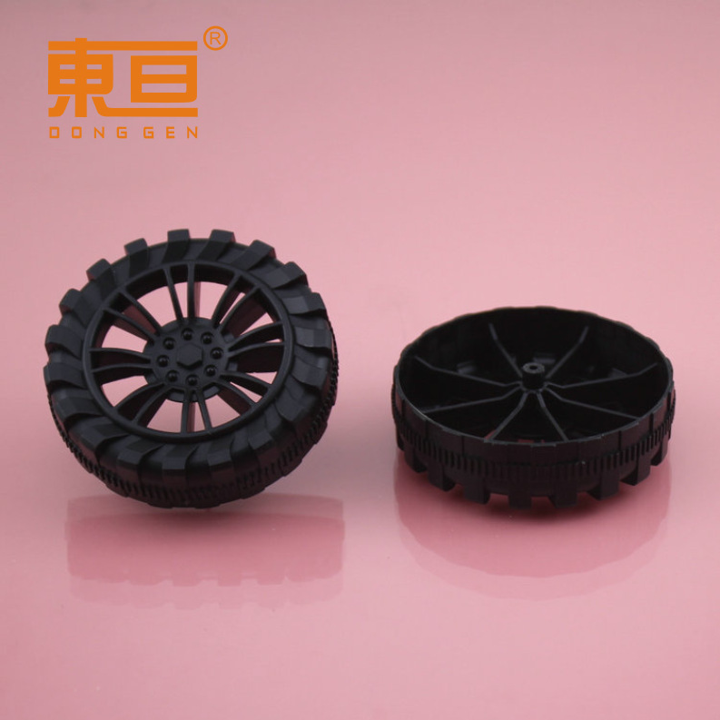 HB652AH粗黑 越野塑轮 塑料车轮 玩具车轮 内八支撑 科技积木零件