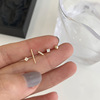 Set, earrings, small silver needle, simple and elegant design