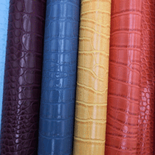 油皮亮面鱷魚皮 箱包手袋雙色印刷鱷魚紋皮革面料 人造革現貨供應