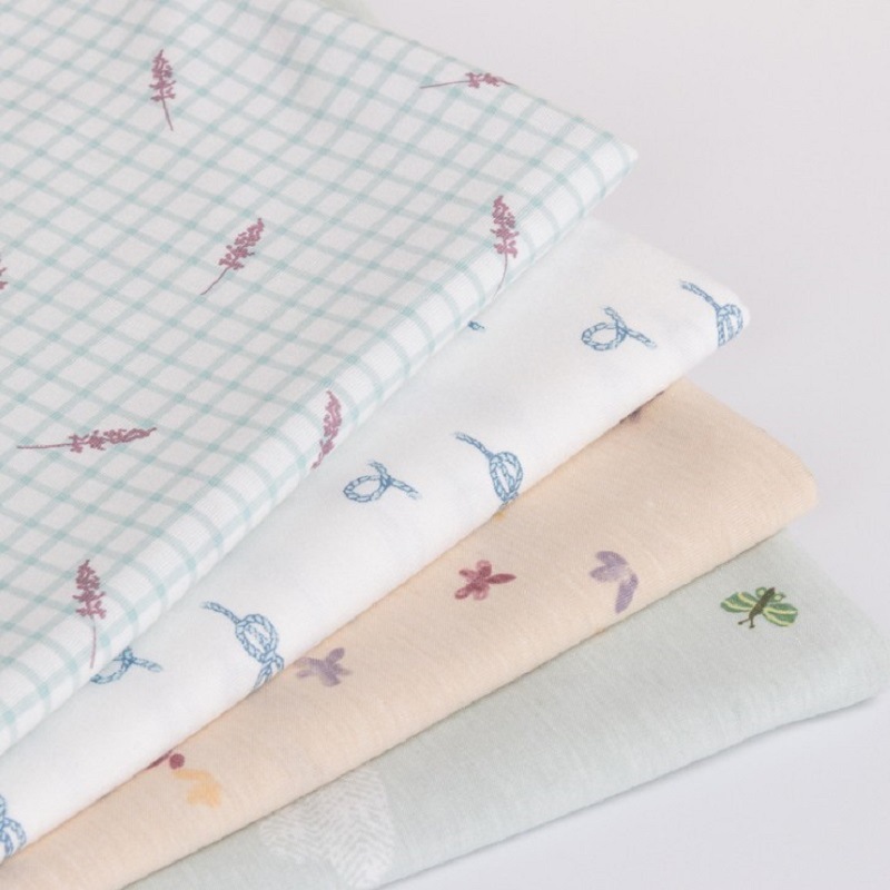 全棉婴童面料新款提花针织布竹纤维竹莫代尔T恤内衣印花单面汗布|ms