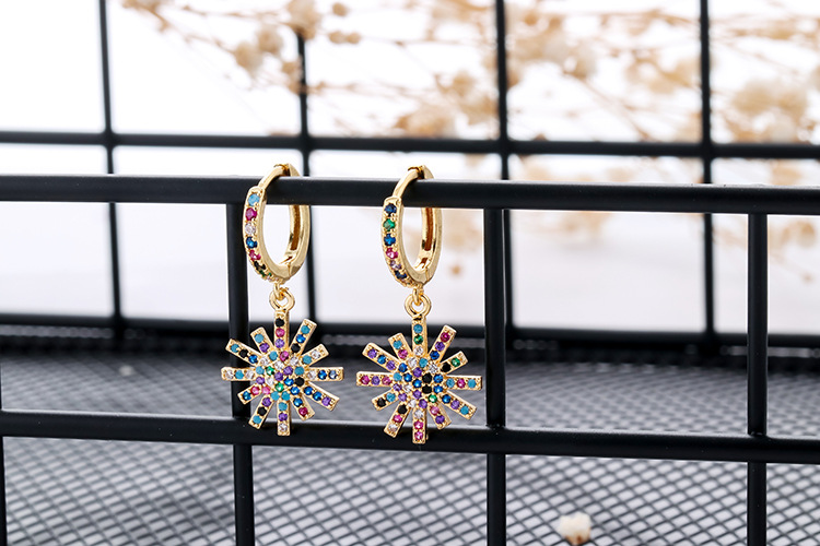 10g Weight Zircon Inlay Material Earrings Classification Housewarming, Anniversary, Business, Wedding, Travel, Birthday, Festival Occasion Copper Material Geometric Pattern Women'S Gender Plating Design Fashion Style Copper Plating Geometric Zircon 14