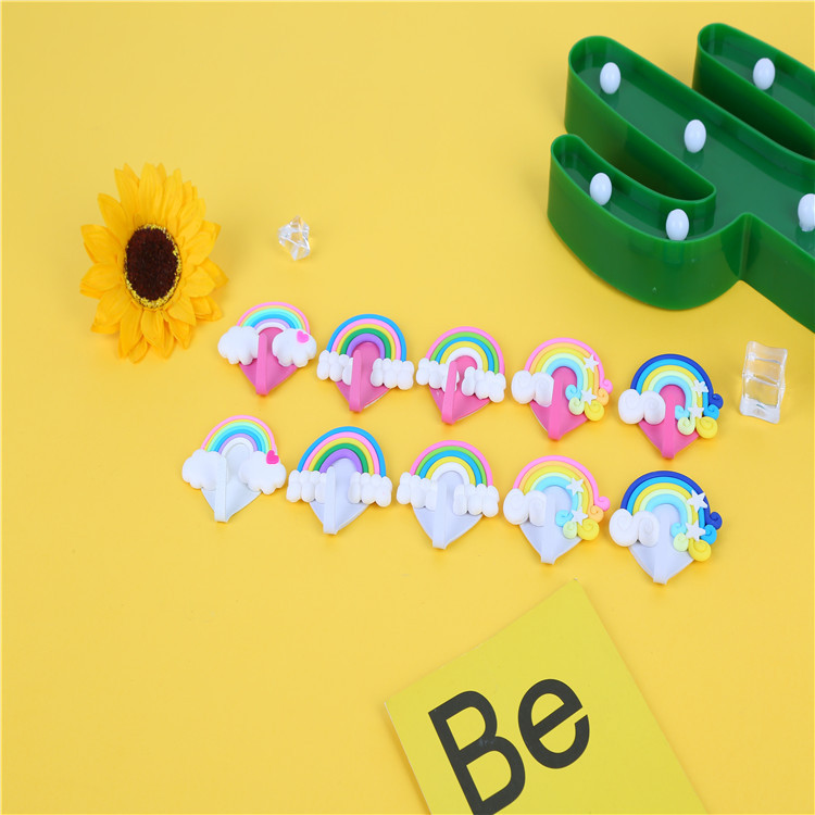 Bin Yue creativo suave chica corazón amor melocotón corazón gancho Gancho Blanco nubes florecientes estrellas Arco Iris gancho decorativo