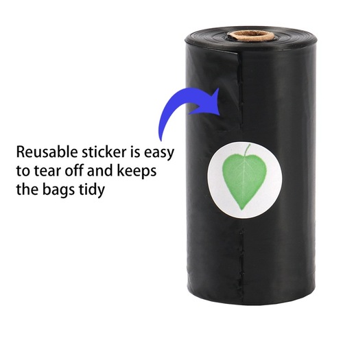 epi degradable black pet waste bag dog poop bag pickup bag manufacturer