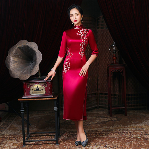 Traditional Chinese Dress Qipao Dresses for Women Wedding dress of mother-in-law