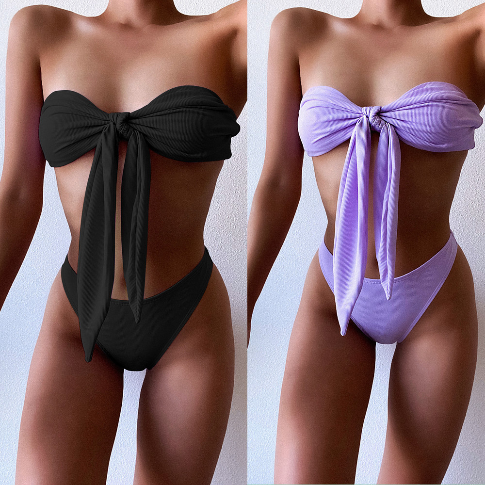 Sexy Thread Fabric Bra High Waist Bikini Popular Swimsuit Women