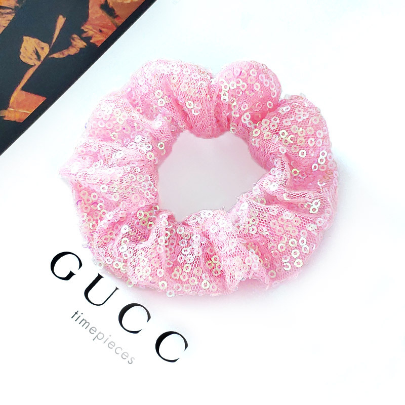 Sequined Fluorescent Simple Hair Scrunchies display picture 8