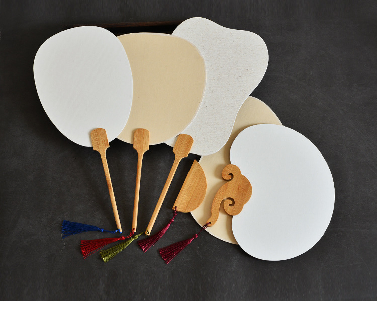 扇子定做订制 加厚双面宣纸空白团扇圆形扇子绘画创作水彩画