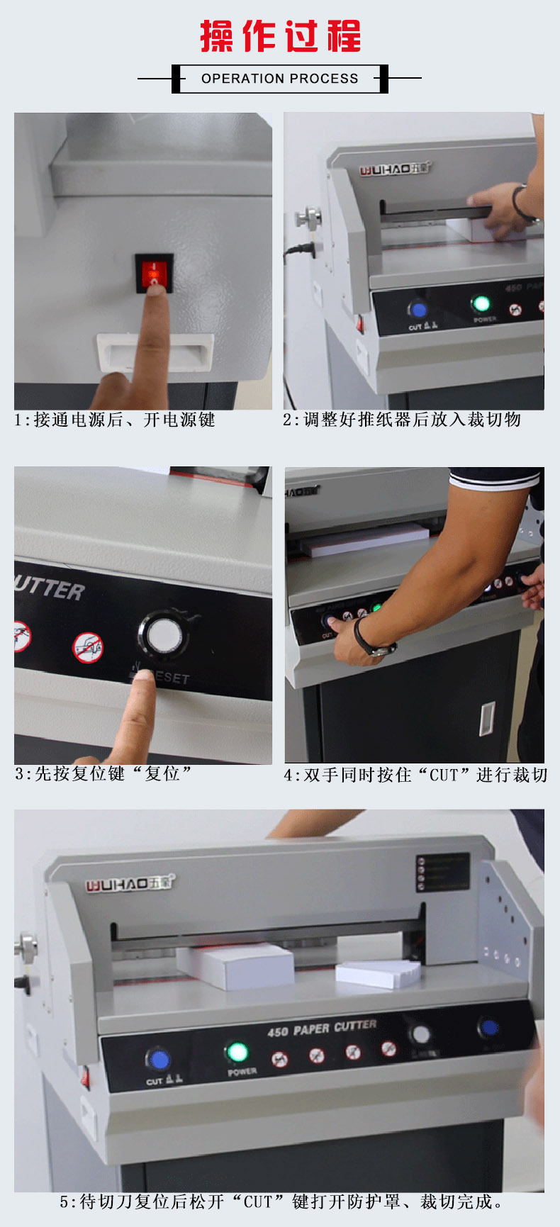 450V+电动切纸机 厚层切纸机 红外定位红外感应切纸机详情图5