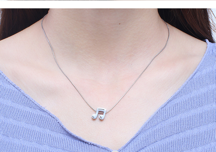 Korean Style New Note Necklace Earrings Minimalistic Temperamental Female Music Symbol Clavicle Chai