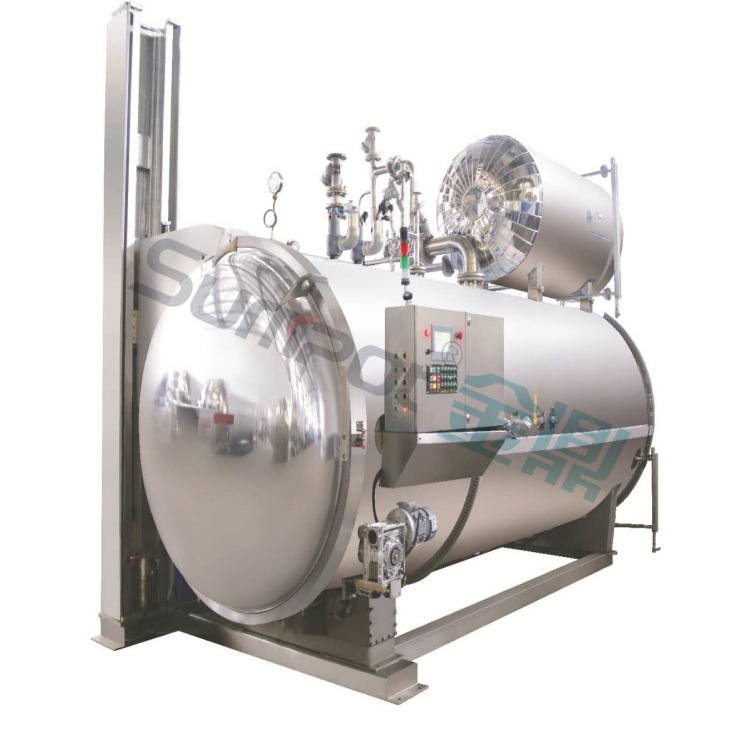 大型商用水浴式杀菌锅 高温蟹棒杀菌肉制品熟食全自动杀菌设备