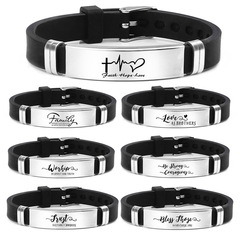 Family Heart-Shaped Stainless Steel Silicone Bracelet Watch Strap, Handcrafted for Daily Gifts&mdash;Perfect Family Bracelet & Jewelry Accessory