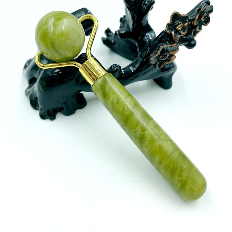 Natural jade beauty device dual-head jade roller face massage complete set beauty device export jade wholesale