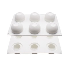 6-in-a-Row Stereo Semi-Elliptical Silicone Mousse Mold Chocolate Filling Centerpiece Mold DIY Chocolate Ice Cream Mold