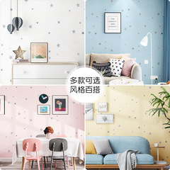 Warm printed wallpaper self-adhesive rental house renovation wall stickers bedroom wall room wall decoration desktop stickers