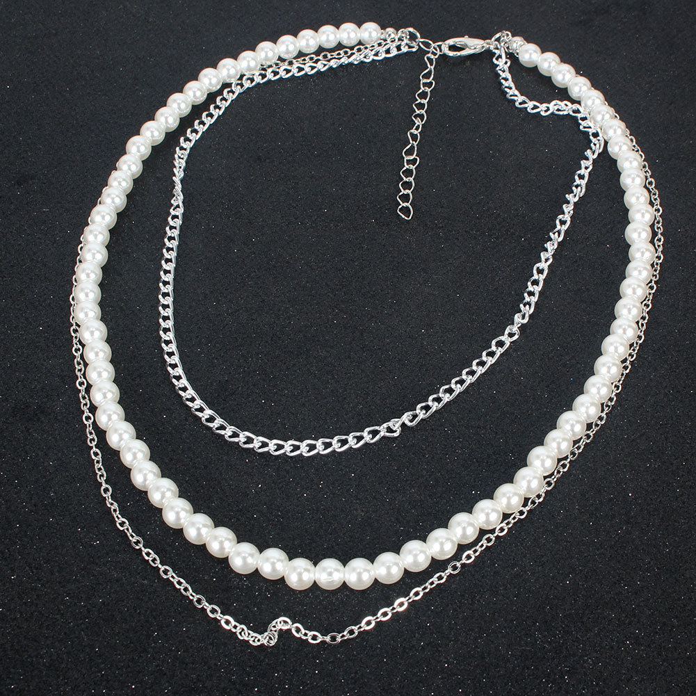 New Fashion Pearl Multilayer Chain Necklace Accessories display picture 4
