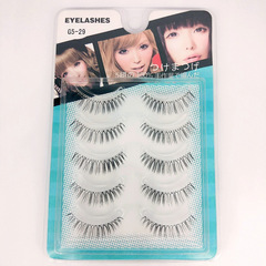 經典G5-29純手工自然仿真眼睫毛 透明梗黑棕相間日系5對裝假睫毛