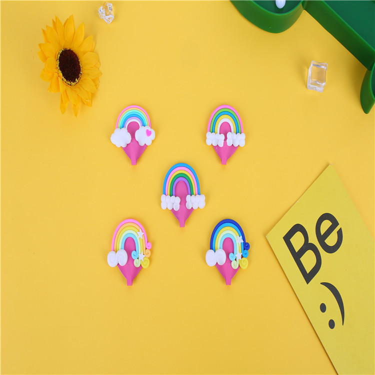 Bin Yue creativo suave chica corazón amor melocotón corazón gancho Gancho Blanco nubes florecientes estrellas Arco Iris gancho decorativo