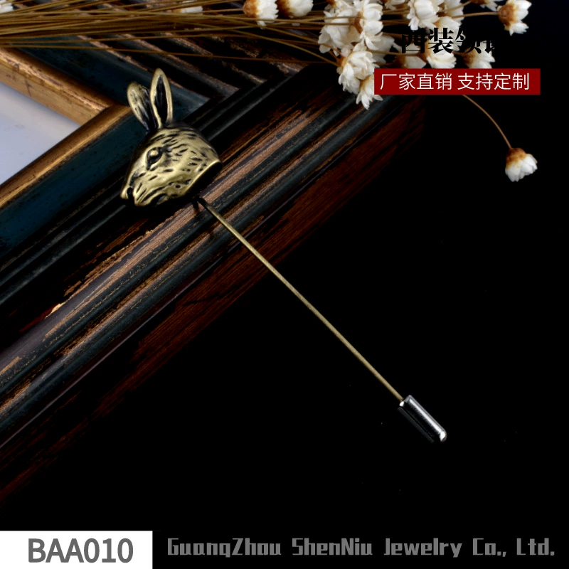 Baa010 Стиль к лицу Douyin Интернет-Red и аналогичный мужской героический костюм брошь зодиак, зодиак кролика аксессуар