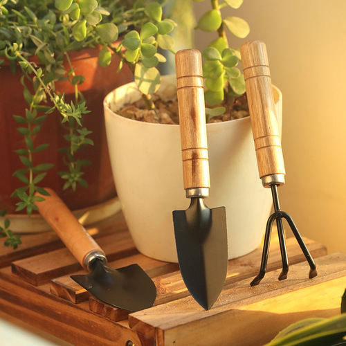 Garden three-piece set gardening shovel succulent plant potting shovel loose soil flower shovel set household flower planting small shovel