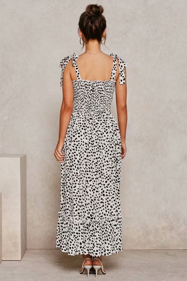 one-line neck floral drop rayon dress NSAM4236