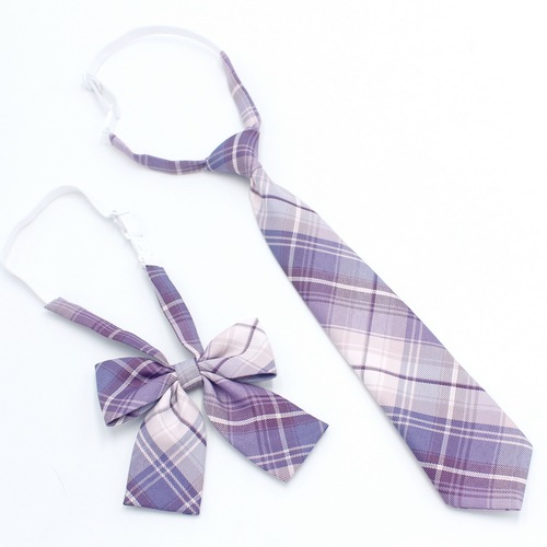 Manufacturer plaid bow tie for girls without bow tie Japanese college style JK uniform tie set