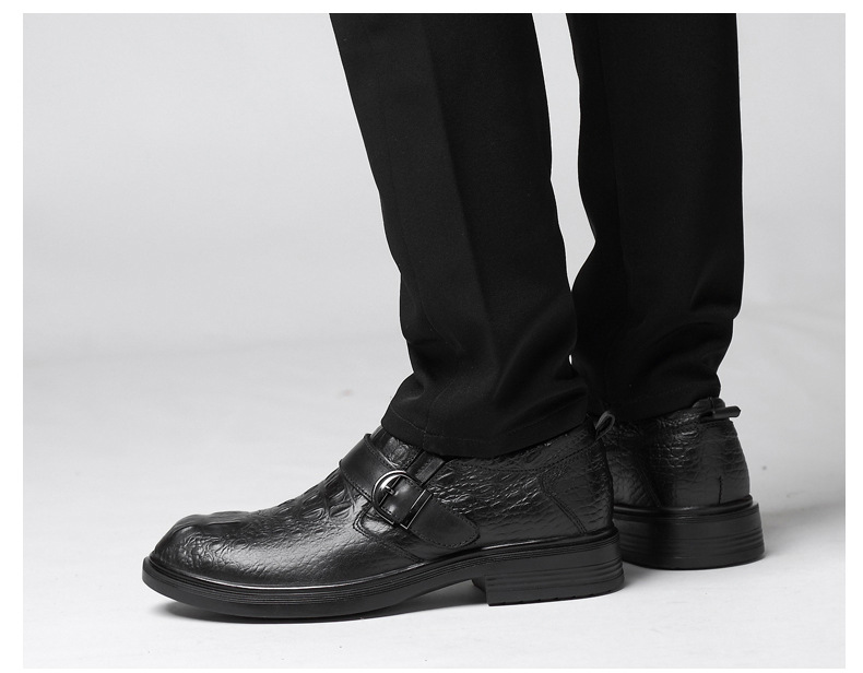 Men's Leather Casual Shoes Crocodile Pattern Business Footwear_voghion.com
