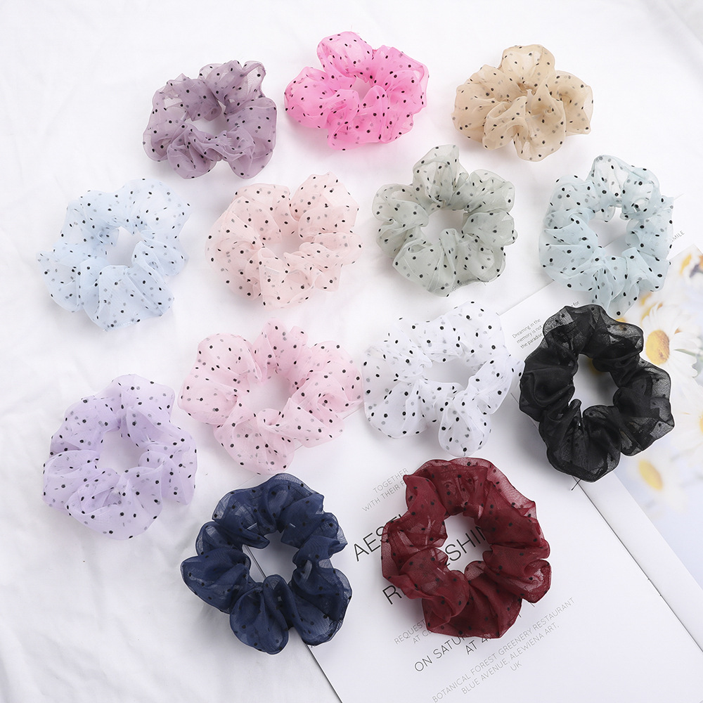 New Fashion Transparent Color Lattice Cheap Scrunchies Wholesale display picture 50