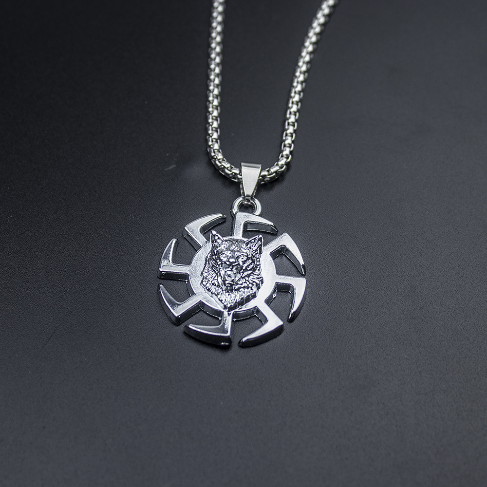 Collier pendentif lion pour homme en acier inoxydable_voghion.com
