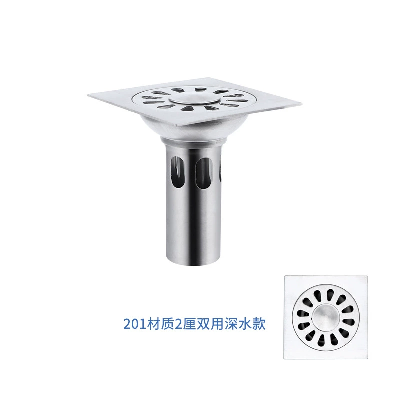 Stainless steel floor drain toilet 50 deodorant floor drain bathroom square washing machine dual -use engineering floor drain wholesale