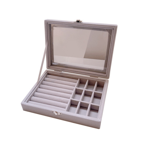Internet celebrity ins style jewelry storage box large capacity high-end exquisite jewelry necklace earrings earrings ear stud box