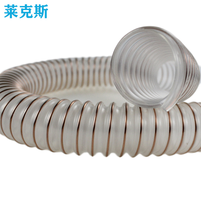 PU聚氨酯风管工业吸尘除尘软管物料管木工雕刻机通风吸尘管0.6mm