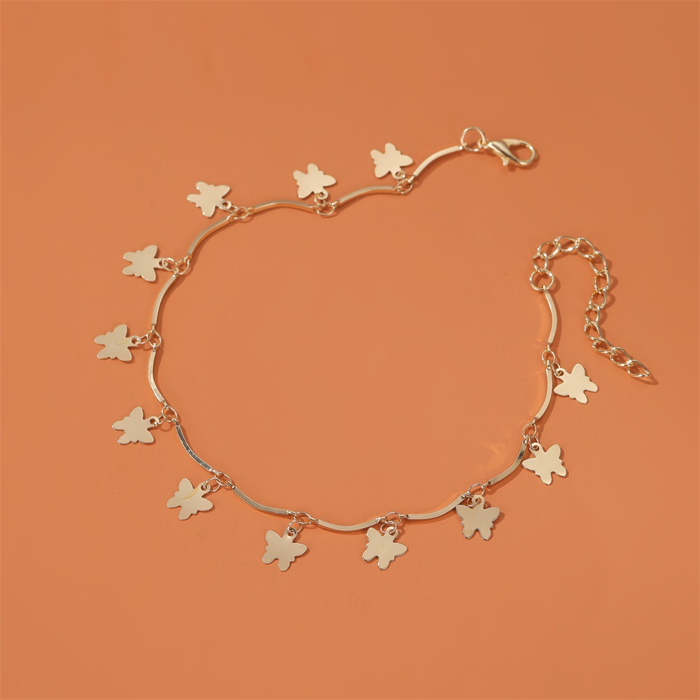 Simple Style Butterfly Alloy Plating No Inlaid Women's Anklet display picture 4