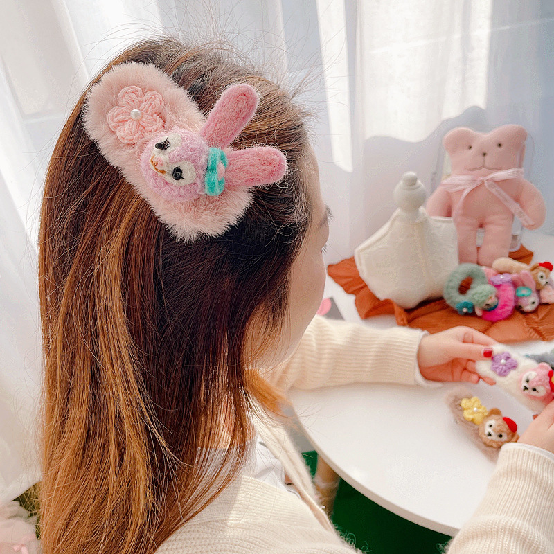 Cartoon Color Matching Furry Hair Ring Hair Clip display picture 16