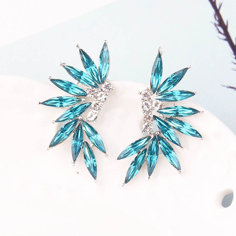 Resin, Rhinestones Inlay Material Drop Earrings Classification 1 Pair Glam Wings Alloy Plating Resin Rhinestones Women's Drop Earrings