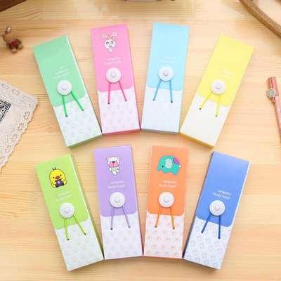 糖果色文具盒笔盒创意韩版松紧搭扣文具PP铅笔袋 小学生文具礼品