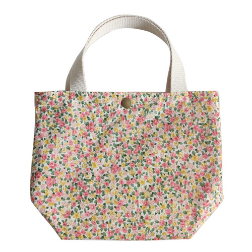 Pick up flower cloth language/new style pastoral style floral element small and versatile copper buckle small cloth bag casual portable canvas bag