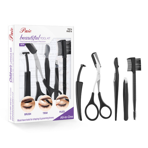 Manufacturer wholesale eyebrow trimming knife for beginners, eyebrow drawing artifact set, female eyebrow beginners, full set of eyebrow pencils, five-piece tool set