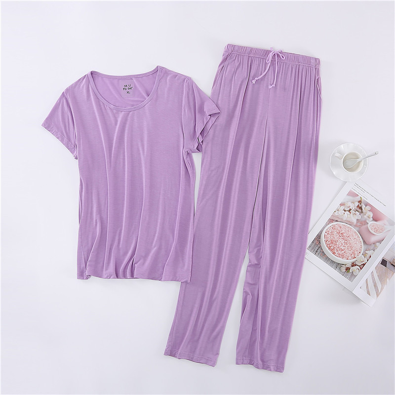 Women's modal short sleeve trousers suit sports leisure yoga home clothing plus fat plus size loose pajamas wholesale