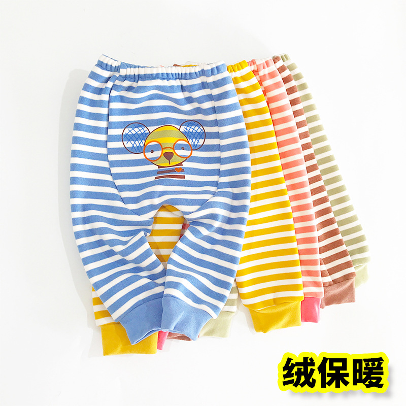 宝宝裤子秋冬季保暖婴儿加绒裤男女儿童秋裤1-3岁童裤冬裤子|ru