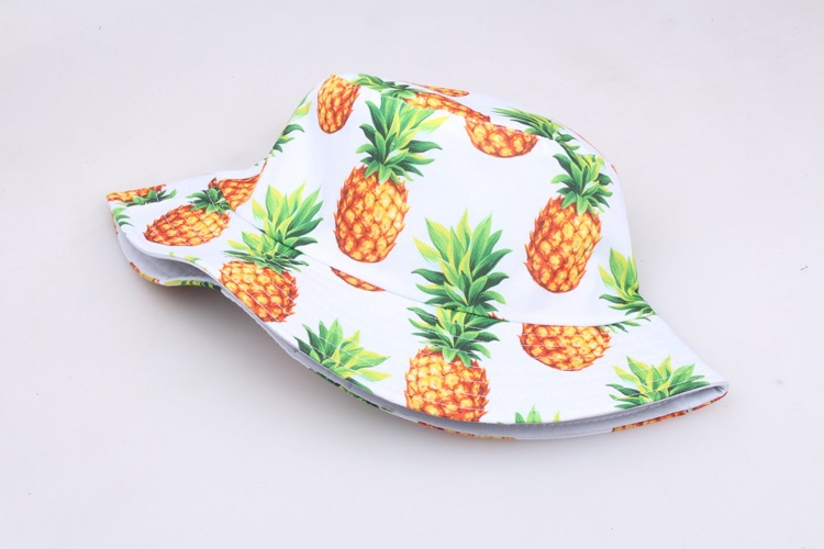 Unisex Basic Pineapple Flat Eaves Bucket Hat display picture 4