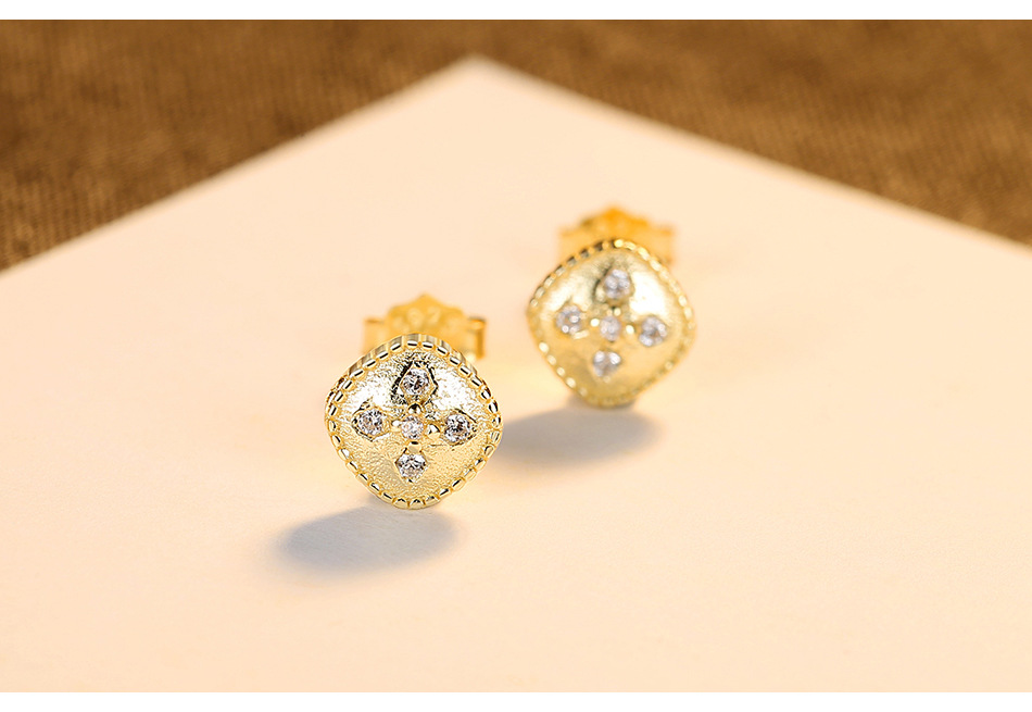 S925 Sterling Silver Zircon Earrings display picture 5