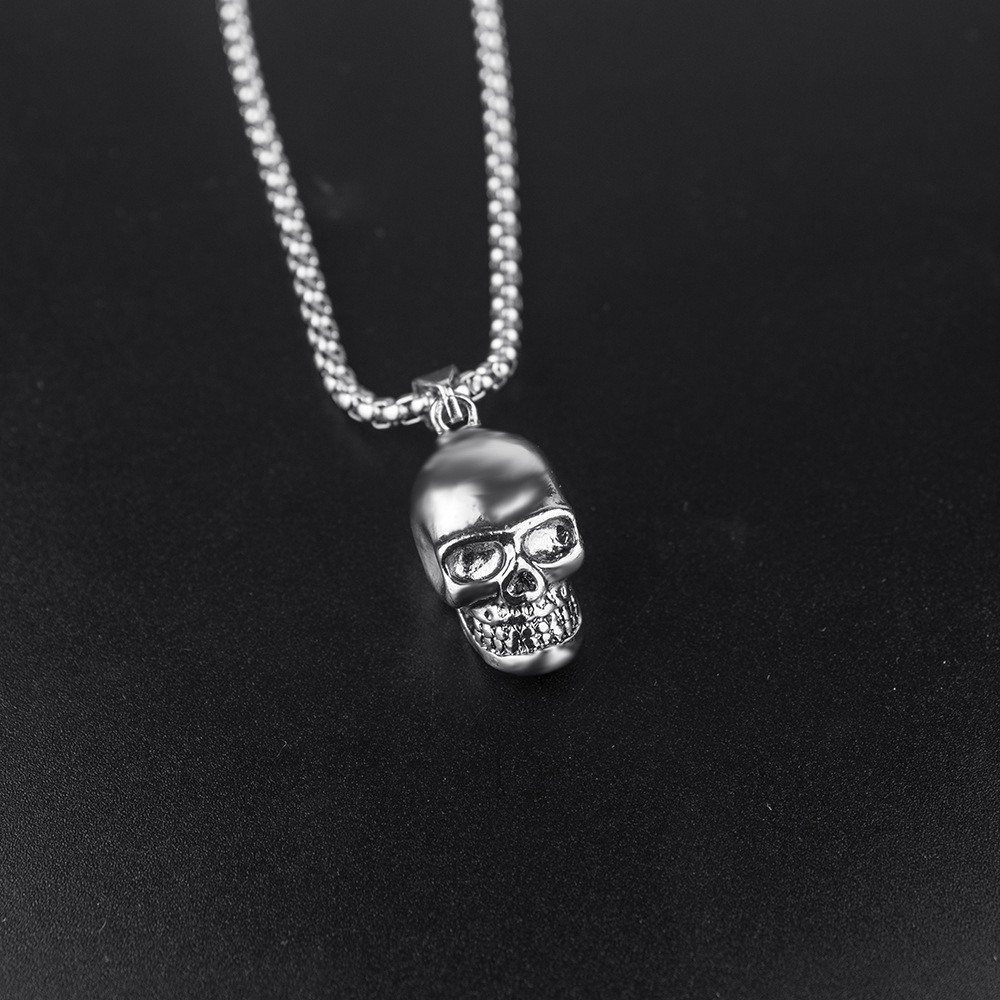 欧美项链复古 2021不锈钢骷髅不锈钢项链跨境吊坠详情图6
