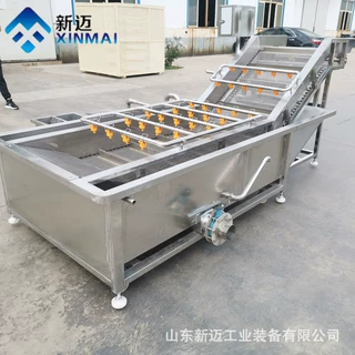 粽叶荷叶气泡清洗机 可调速流水线清洗设备 油桃黄桃鼓浪清洗机