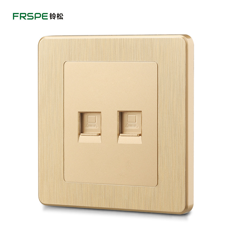 Panel de pared champán oro socket 86 tipo doble AMP interfaz ordenador de una sola pieza socket Panel De fábrica al por mayor