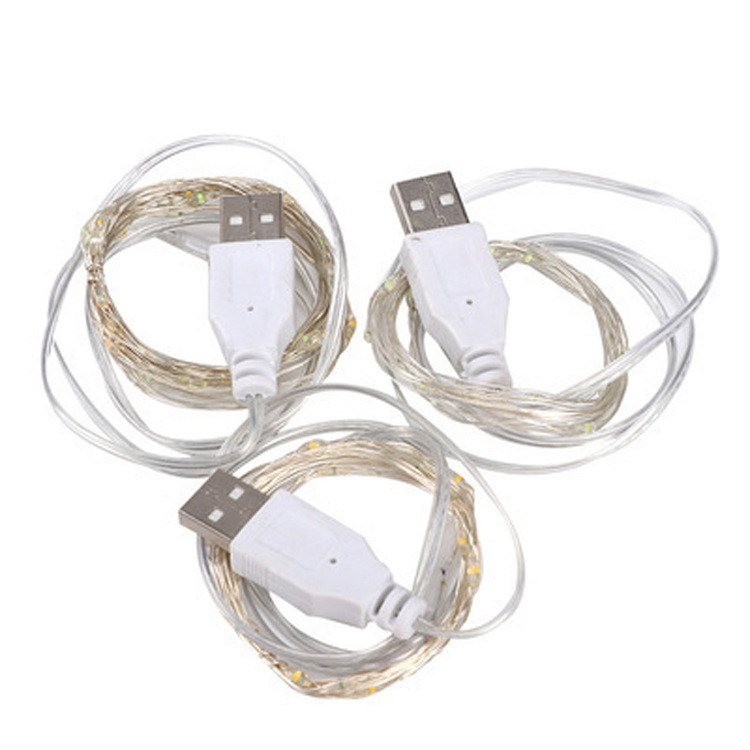 Lámpara de alambre de cobre de fábrica Lámpara de color de alambre de cobre USB Lámpara de color de alambre de cobre para el hogar Árbol de Navidad